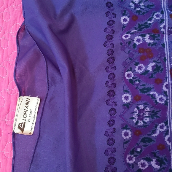 Sweet and Flirty Vintage Boho 70s 80s Sheer Purple Kimono Dress M-L - Picture 5 of 8